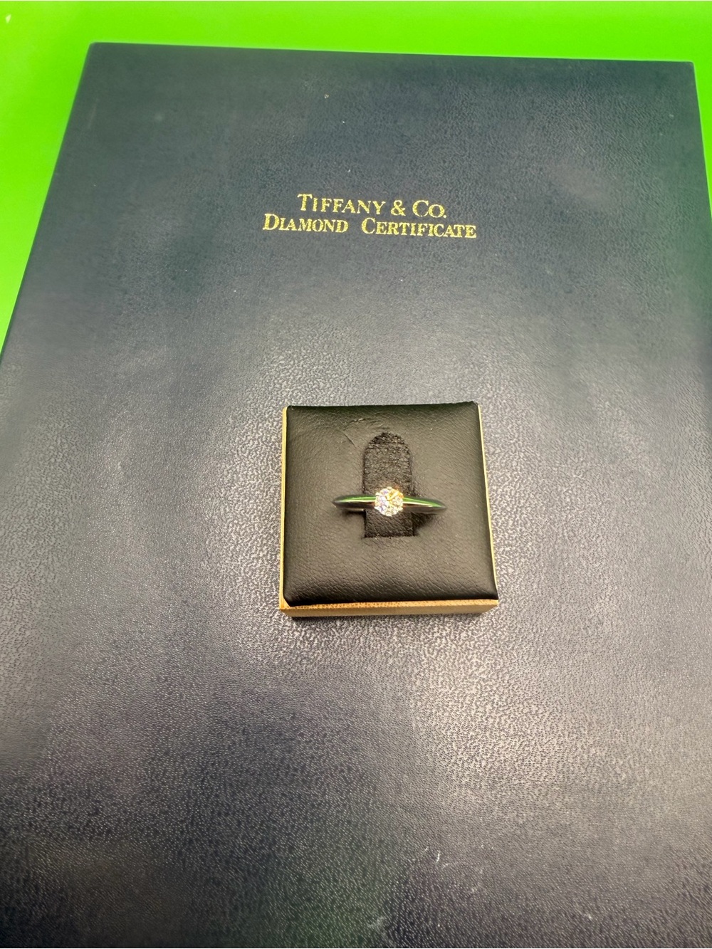 Platinum 950 .21 Ct Diamond TIFFANY & CO. Ring Size 4.75